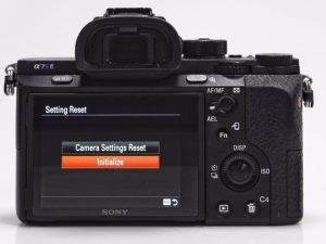 Sony Alpha Camera Reset Screen
